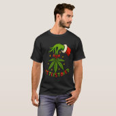 T-shirt Mistlestoned Weed Leaf Funny Stoner Christmas (Devant entier)