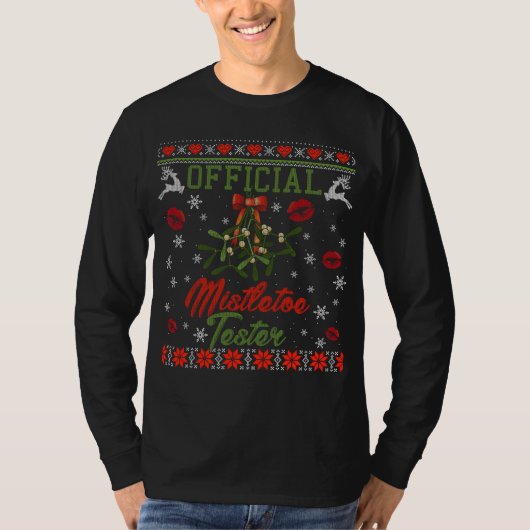 T-shirt Mistletoe Tester cadeau de Noël Vilain pull Noël (Devant)