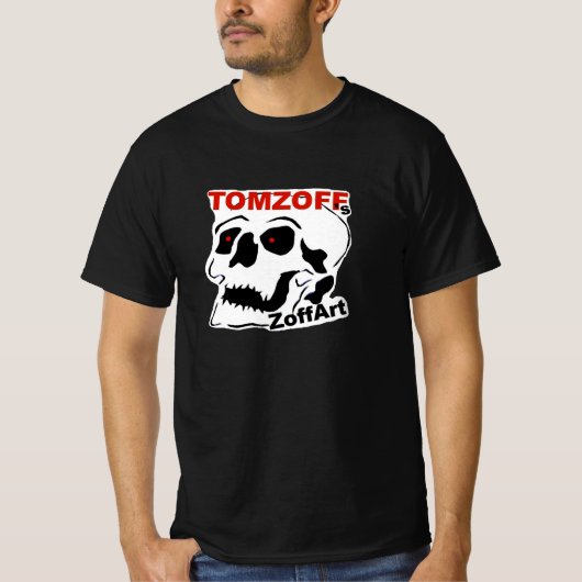 T-Shirt mit Schädel plus Text: "TOMZOFF's ZoffArt" (Voorkant)