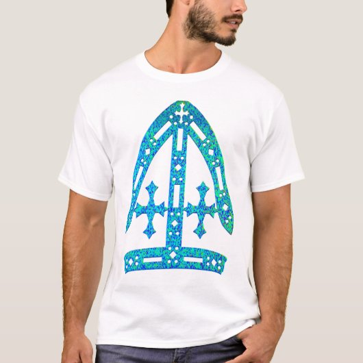T-shirt Miter en bleu et vert (Devant)