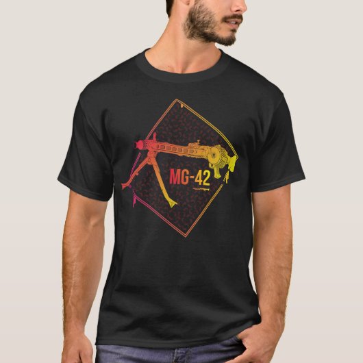 T-shirt Mitrailleuse allemande colorée MG-42 (Devant)