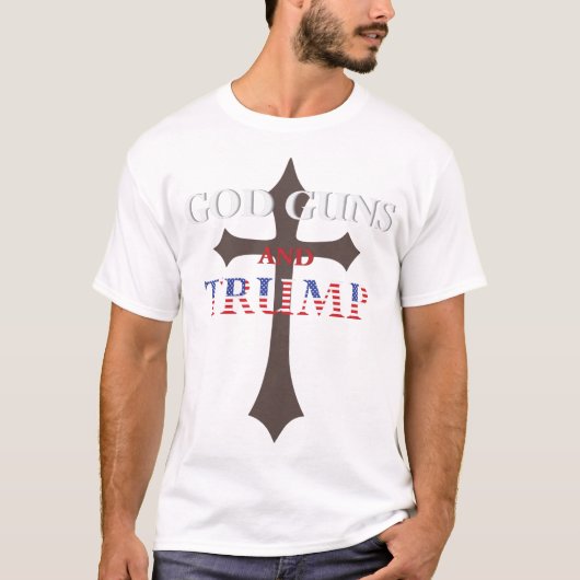 T-shirt mitrailleuse de dieu trump (Devant)
