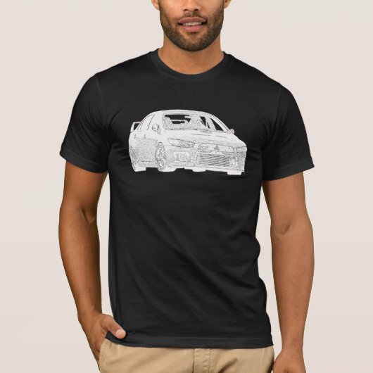 T-shirt Mitsubishi Evo - X - conception blanche électrique (Devant)