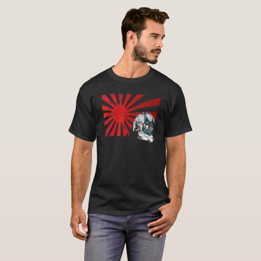 T-shirt Mitsune Japonais Chat Masque Art Sunset Anim (Devant entier)