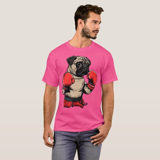 T-shirt Mixed martial art Kickboxer Carlin Chien Boxe Gant (Devant entier)