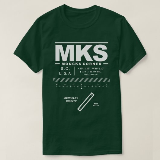 T-shirt MKS de l'aéroport du comté de Berkeley (Design devant)