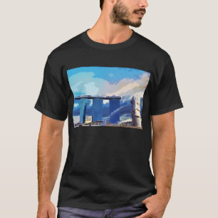 T-shirt Mlion Marina Bay Architecture Singapour