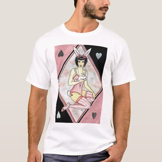 T-shirt Mlle Bunny - CHEMISE de pin-up de fille (Devant)