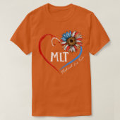 T-shirt MLT Medical Lab Tech USA Sunflower Stethoscope Hea (Design devant)
