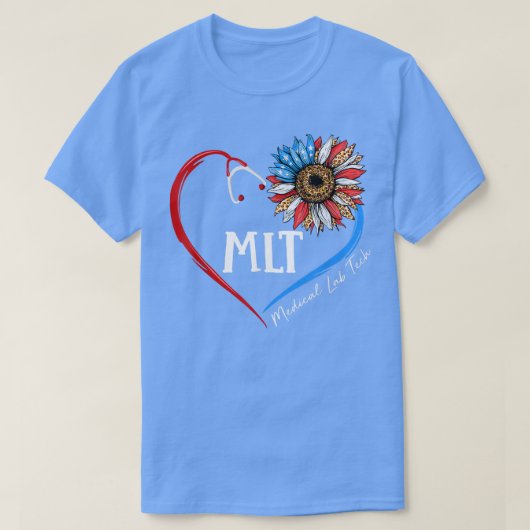 T-shirt MLT Médicale Lab Tech USA Sunflower Stethoscope He (Design devant)