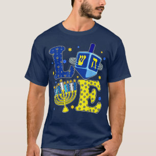 T-shirt Mm7J Love Hanoukka Happy Hanoukka Menorah Jewish L