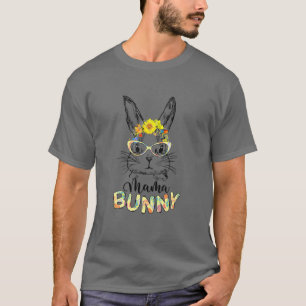T-shirt Mmama Mama Bunny lunettes visage Headband Jour de 