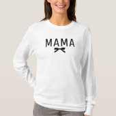 T-shirt Mmama Nouvelle maman Black Bow Long Manche (Devant)