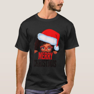 T-shirt Mme Claus Père Noël Melanin Christmas Black Peekin