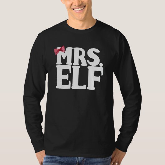 T-shirt Mme Elfe M Elfe Accouplement de couples de Noël (Devant)