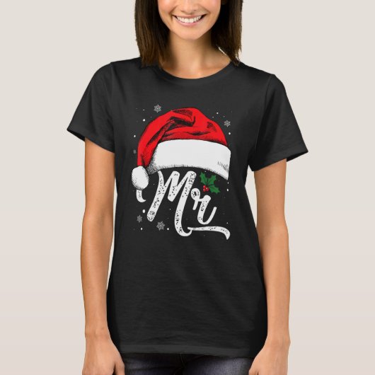 T-shirt Mme Et M. Santa Hat Couples de Christmas (Devant)