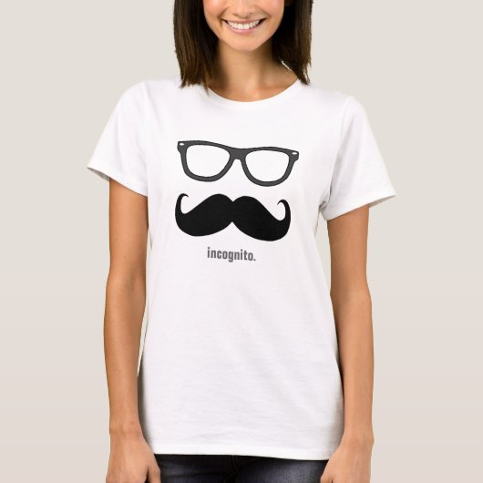 T-shirt Mme incognito - moustache et nuances drôles (Devant)