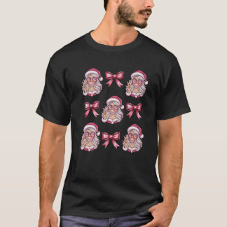 T-shirt Mme Père Noël soufflant la bulle Coquette Bow Funn