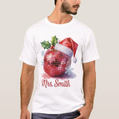 T-shirt Mme Smith Boule Disco Personnalisée Santa Hat Xmas (Devant)