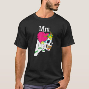 T-shirt Mme Sugar Crâne Fête des mariées Design Mexicaine 