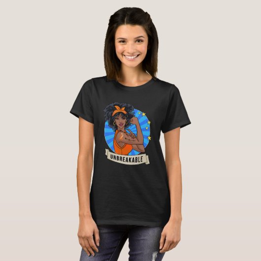 T-shirt Mme Warrior Incassable Sclérose en plaques (Devant entier)