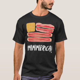 T-shirt Mmmerica Pancakes Et Bacon America Petit Déjeuner