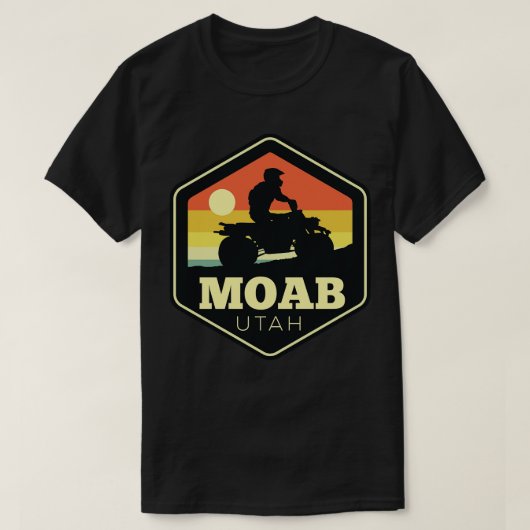 T-shirt Moab Utah ATV Vintage Sunset Hexagon (Design devant)