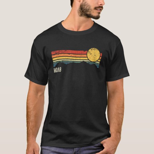 T-shirt Moab Utah Retro Sunset Design de style déprimé (Devant)