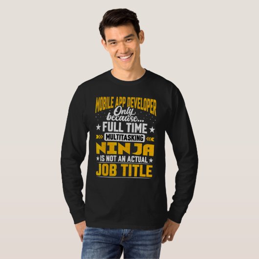 T-shirt Mobile App Developer Job Title Mobile App Programm (Devant entier)