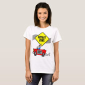 T-shirt Mobile Noir Zone Route Jaune Signal Voiture Sport  (Devant entier)
