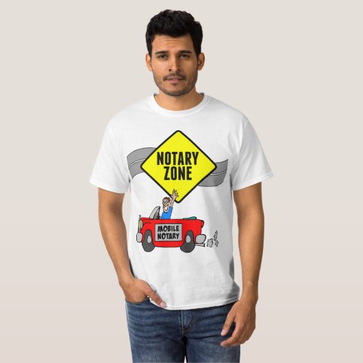 T-shirt Mobile Noir Zone Route Jaune Signal Voiture Sport (Devant entier)