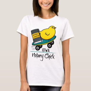 T-shirt Mobile Notaire Chick Riding Skateboard Iowa