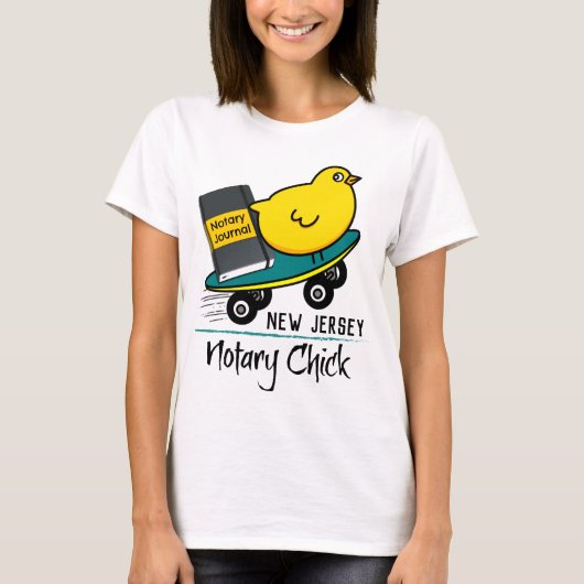 T-shirt Mobile Notaire Chick Riding Skateboard New Jersey (Devant)