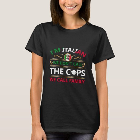 T-shirt Mobster Bulldog Italians Don't Call The Cops (Devant)