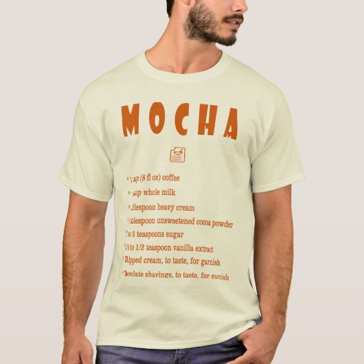 T-shirt Mocha café recette café café lait brassage (Devant)