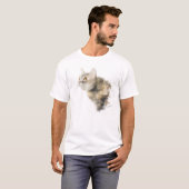 T-shirt "Mocha le chat en mode chasse" - Dessin pastel (Devant entier)