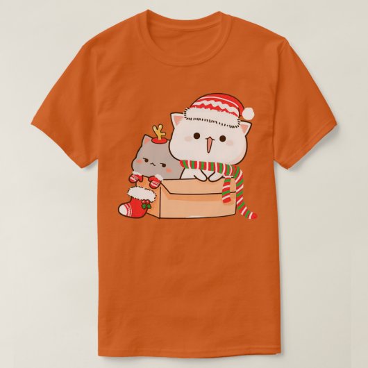 T-shirt Mochi Mochi Peach Cat Peach Peach et Goma Christma (Design devant)