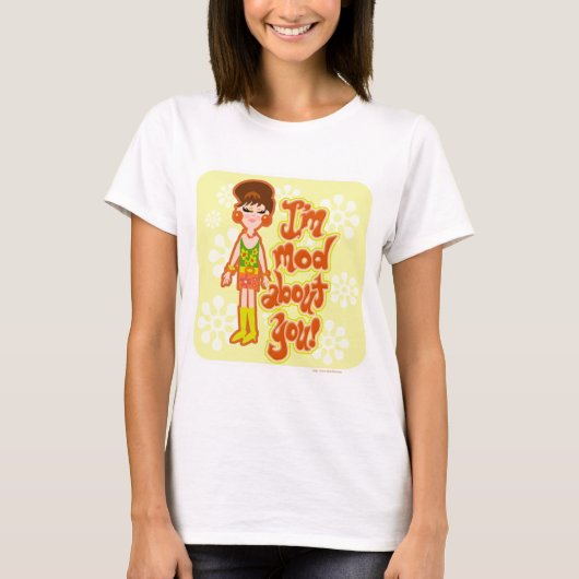 T-shirt Mod À propos de vous drôle Mod 60s Cartoon Girl (Devant)