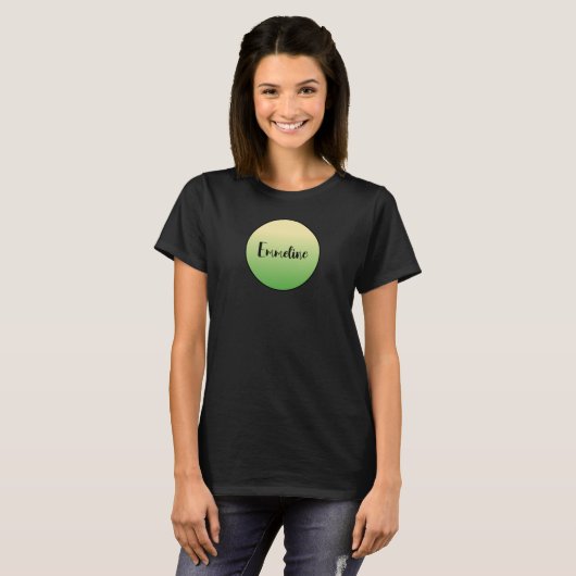 T-shirt Mod Retro Green Yellow Circle Nom Monogramme (Devant entier)