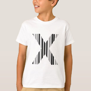 T-shirt MODE BARRE LETTRE X Premier motif de code-barres i