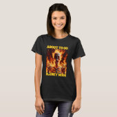 T-shirt Mode blanc Drôle Cringe Dur Skeleton Mème Flames (Devant entier)