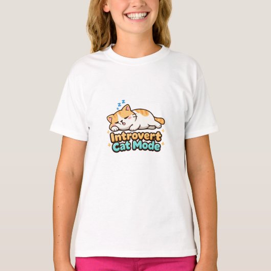 T-shirt Mode Chat Introverti Drôle (Devant)