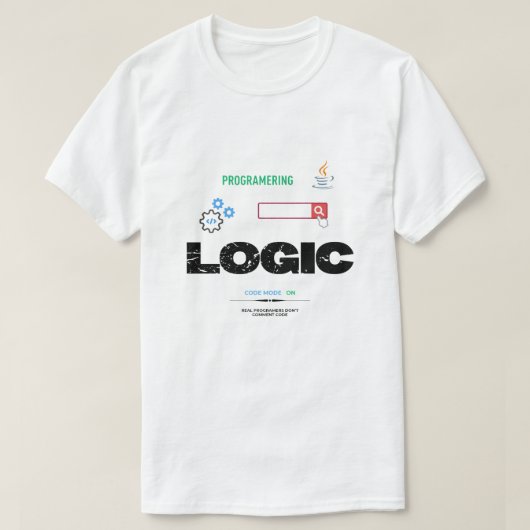 T-shirt Mode Code Logique Drôle Activé Programmation (Design devant)
