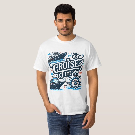 T-shirt Mode croisière activé - Voilier en style (Devant entier)