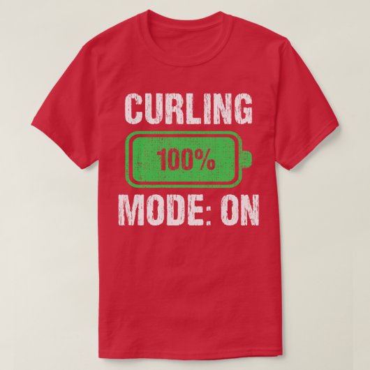 T-shirt Mode Curling Sur Batterie Drôle Lecteur Curling (Design devant)