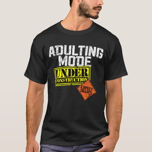 T-shirt Mode d'Adulte en construction un amusant Adulte (Devant)