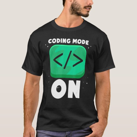 T-shirt Mode de codage sur le programmeur de code de code (Devant)