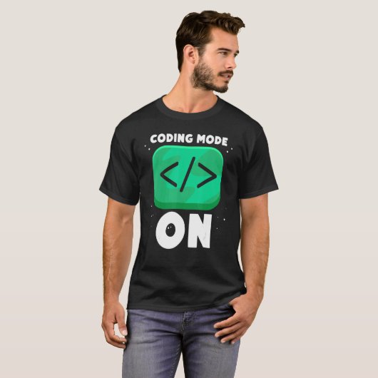 T-shirt Mode de codage sur le programmeur de code de code (Devant entier)