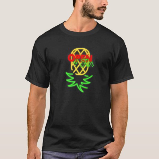 T-shirt Mode de fête à l'envers de l'ananas Swinger Vanill (Devant)