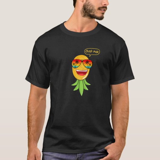 T-shirt Mode de fête à l'envers de l'ananas Swinger Vanill (Devant)